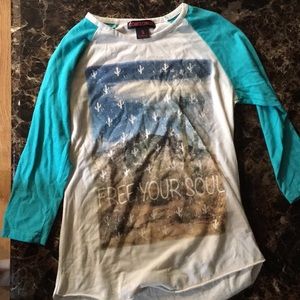 Rock&roll cowgirl quarter sleeve tee